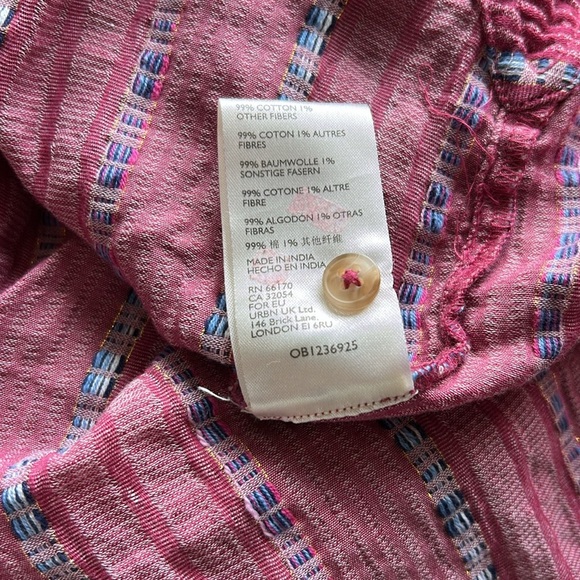 Anthropologie Pilcro The Bo Boyfriend Embroidered Buttondown Raspberry Pink Sz S - Picture 12 of 15
